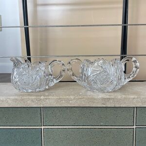 Elegant Crystal Sugar and Creamer Set